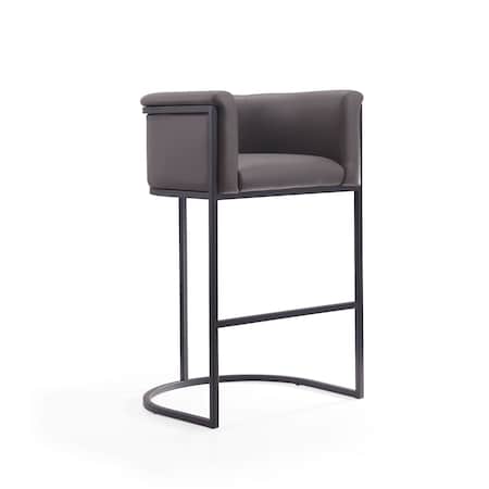 Manhattan Comfort Cosmopolitan Barstool in Pebble and Black BS015-PE
